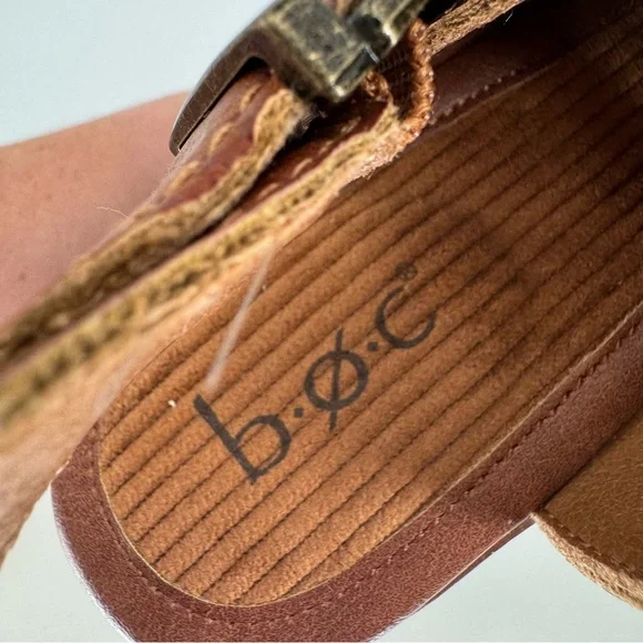 B.O.C. Women’s 8M Cecilia Brown Leather Platform Heeled Clog Clogs Shoes - Picture 8 of 13